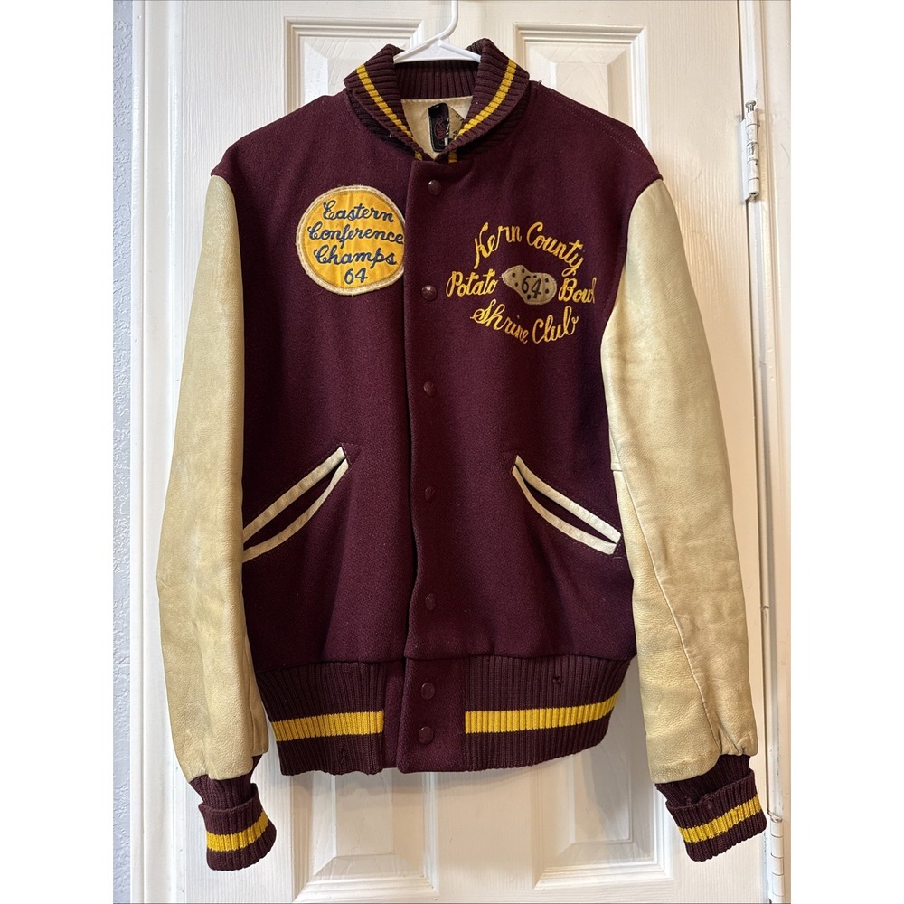 VTG 1964 Fullerton Hornets Whiting Varsity Jacket Potato Bowl Champs Size 42